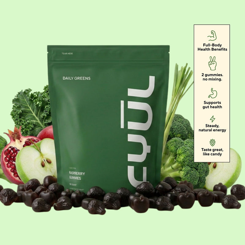 Sugar-Free Daily Greens Gummies - Raspberry Flavor, 30 Day Supply, 60 Count