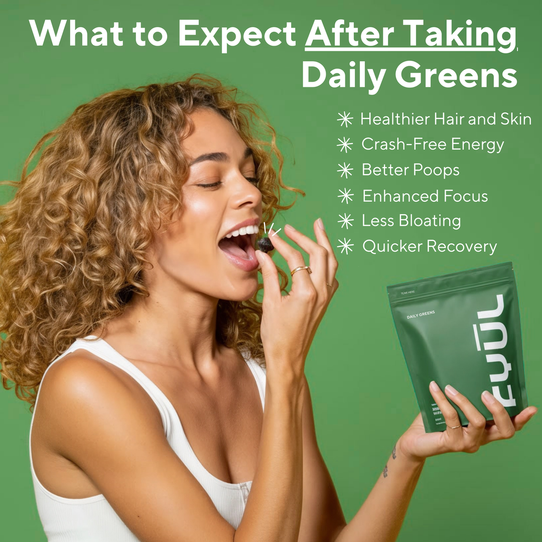 FYUL Daily Greens Gummies - Raspberry Flavor, Sugar-Free, 8 Powerful Blends, 60 Count